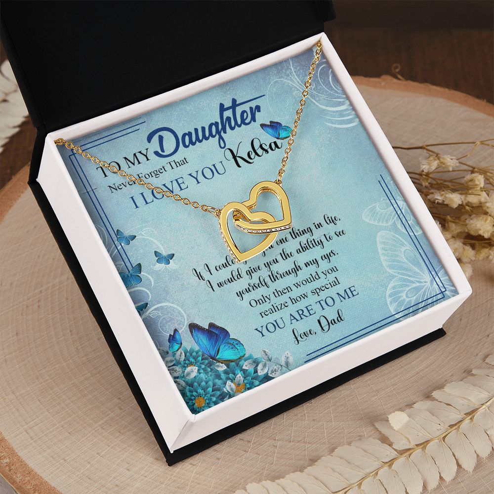 Mother Daughter Gift Ideas, To My Daughter Gift Necklace from Mom, Jewelry Pendant Present for Daughter, Birthday Christmas Gift Graduation Gifts for Daughters, Mother and Daughter Necklace 21 Interlocking Hearts Necklace