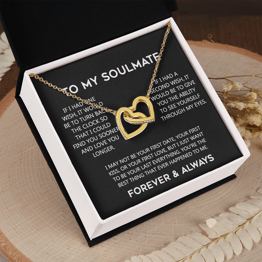 To My Soulmate Eternal Hope Necklace  Wife Soulmate Valentines Day Gift for Her 175144059615 Interlocking Hearts Necklace