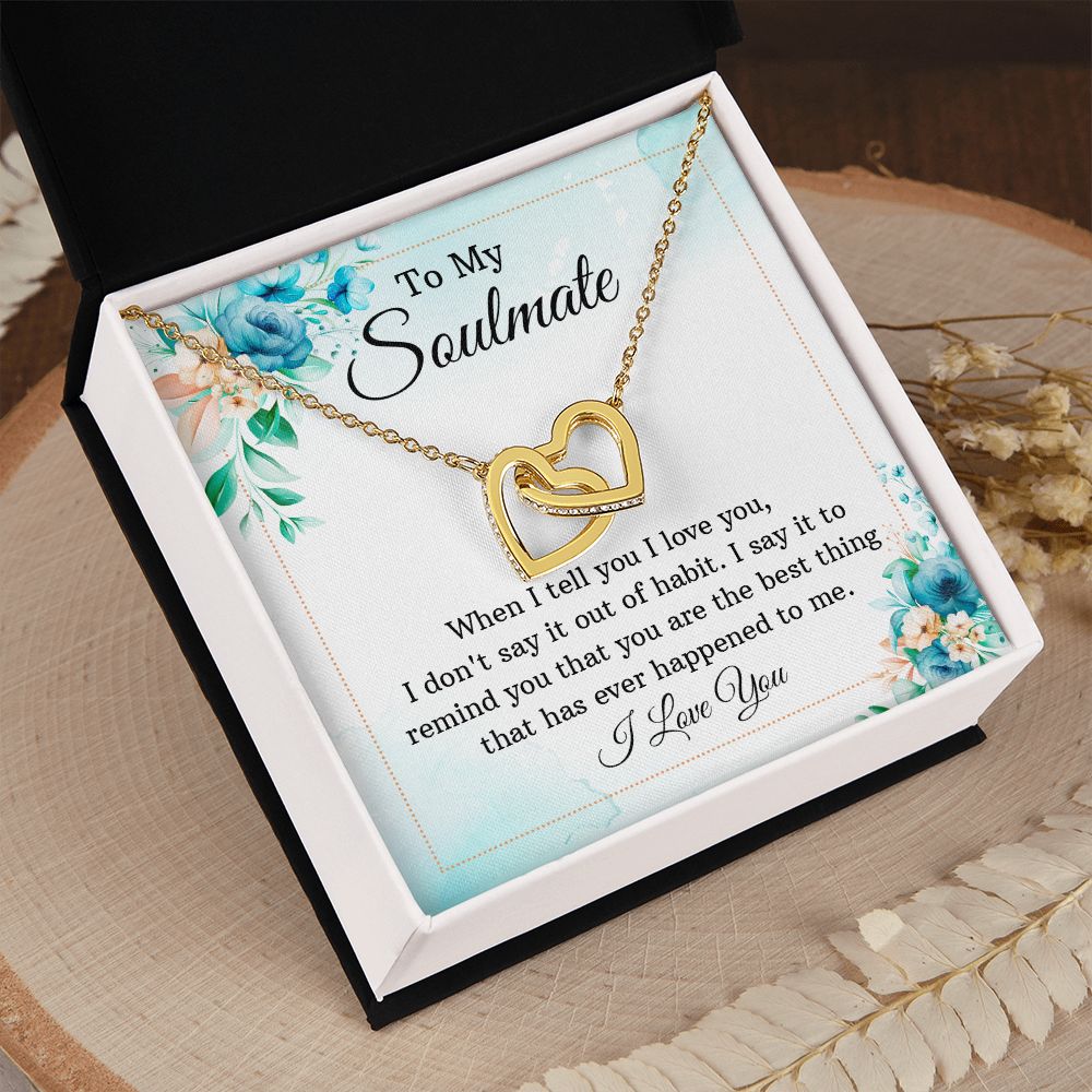 To My Soulmate Necklace for Women Birthday Christmas Jewelry Gifts For My Wife with Message Card Box Personalized Gift Present Pendant for Future Wife Soulmate Girlfriend Love 12 Interlocking Hearts Necklace
