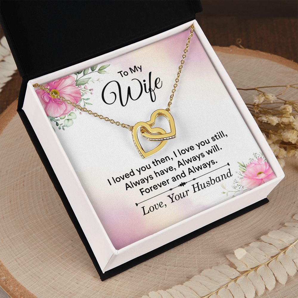 Birthday Gifts For Wife, Necklace Gifts For Wife From Husband, To My Wife Jewelry For Women , To My Wife Necklace  from Husband Wedding Anniversary Present For Wife, Beautiful Wife Jewelry Christmas27 Interlocking Hearts Necklace