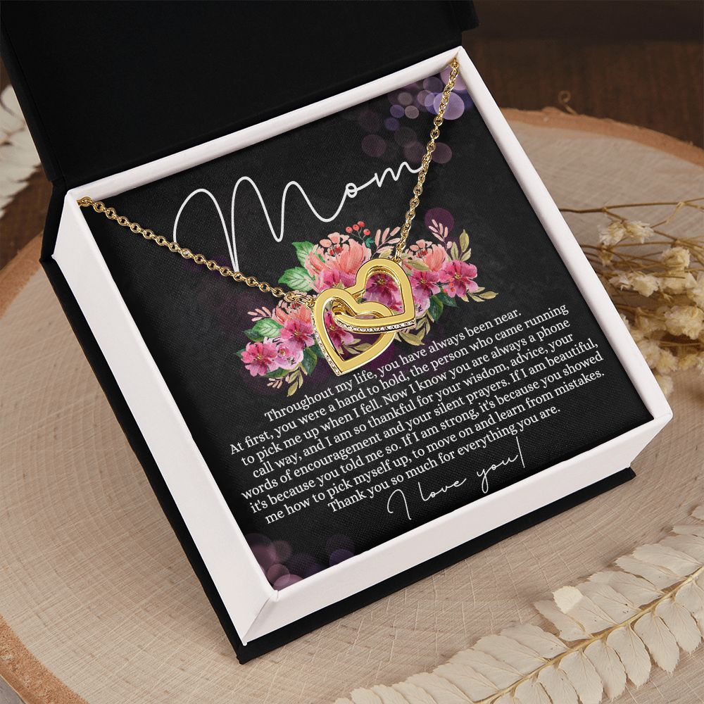 To My Mom Necklace, Mom Gifts, Mom Jewelry Box, Necklace for Mom, Gifts for Mom, Mother's Day Necklace Jewelry Gift For Mom, Birthday Gift For Mom, Thank you Mom Gift Interlocking Hearts Necklace