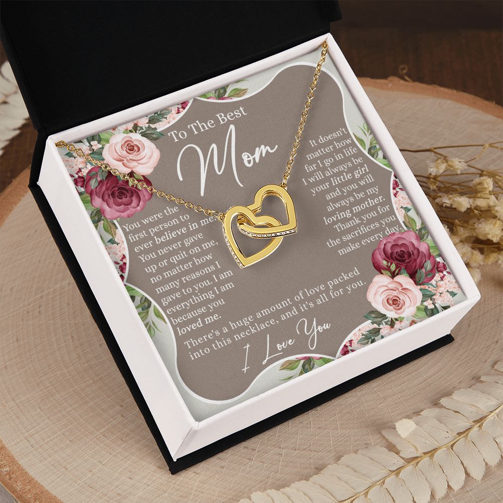 Sentimental Gifts For Mom, Necklace for Mother Thank You Gift for Mom, Mothers Day Gift for Mom Mother, Mom Gift Idea, To My Mom Necklace Mothers Day Gift From Daughter Son Interlocking Hearts Necklace