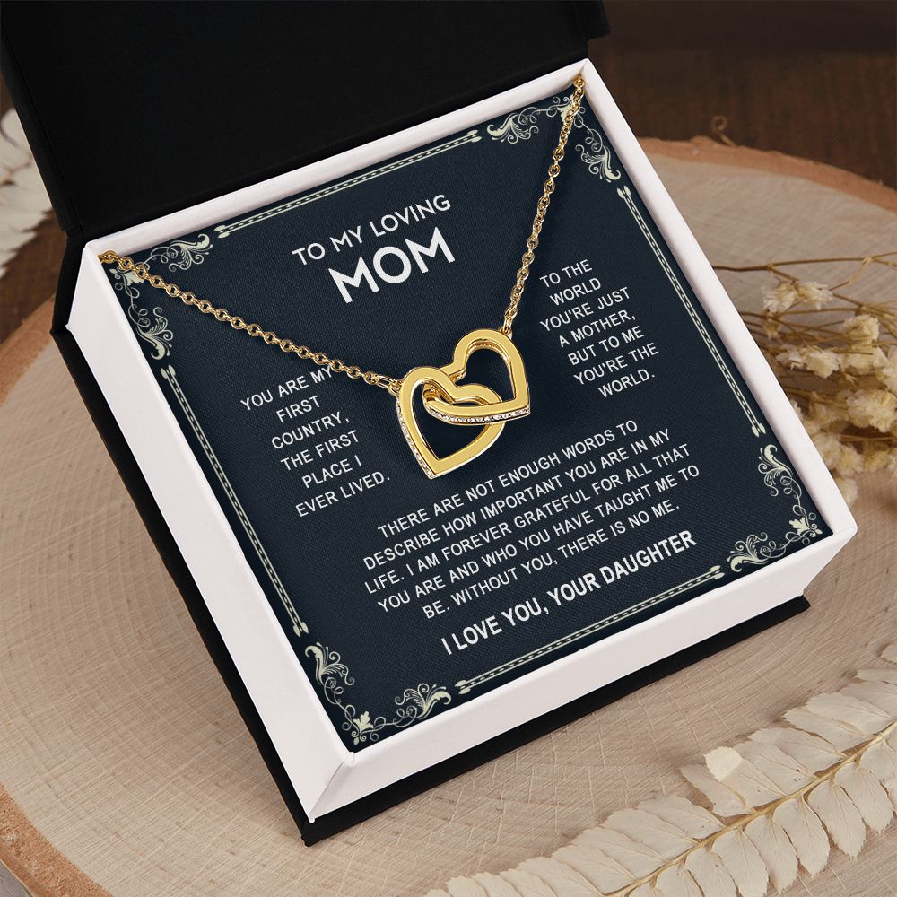 To My Mom Necklace, Gift For Mom, Mother's Day Gift from Daughter, Mom Jewelry Gift for Mothers Day, Birthday Gift for Mother, Moms Gift from Daughter Son, Necklace for Mom Mother 14 Interlocking Hearts Necklace