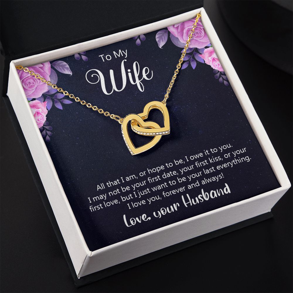 Birthday Gifts For Wife, Necklace Gifts For Wife From Husband, To My Wife Jewelry For Women , To My Wife Necklace  from Husband Wedding Anniversary Present For Wife, Beautiful Wife Jewelry Christmas31 Interlocking Hearts Necklace