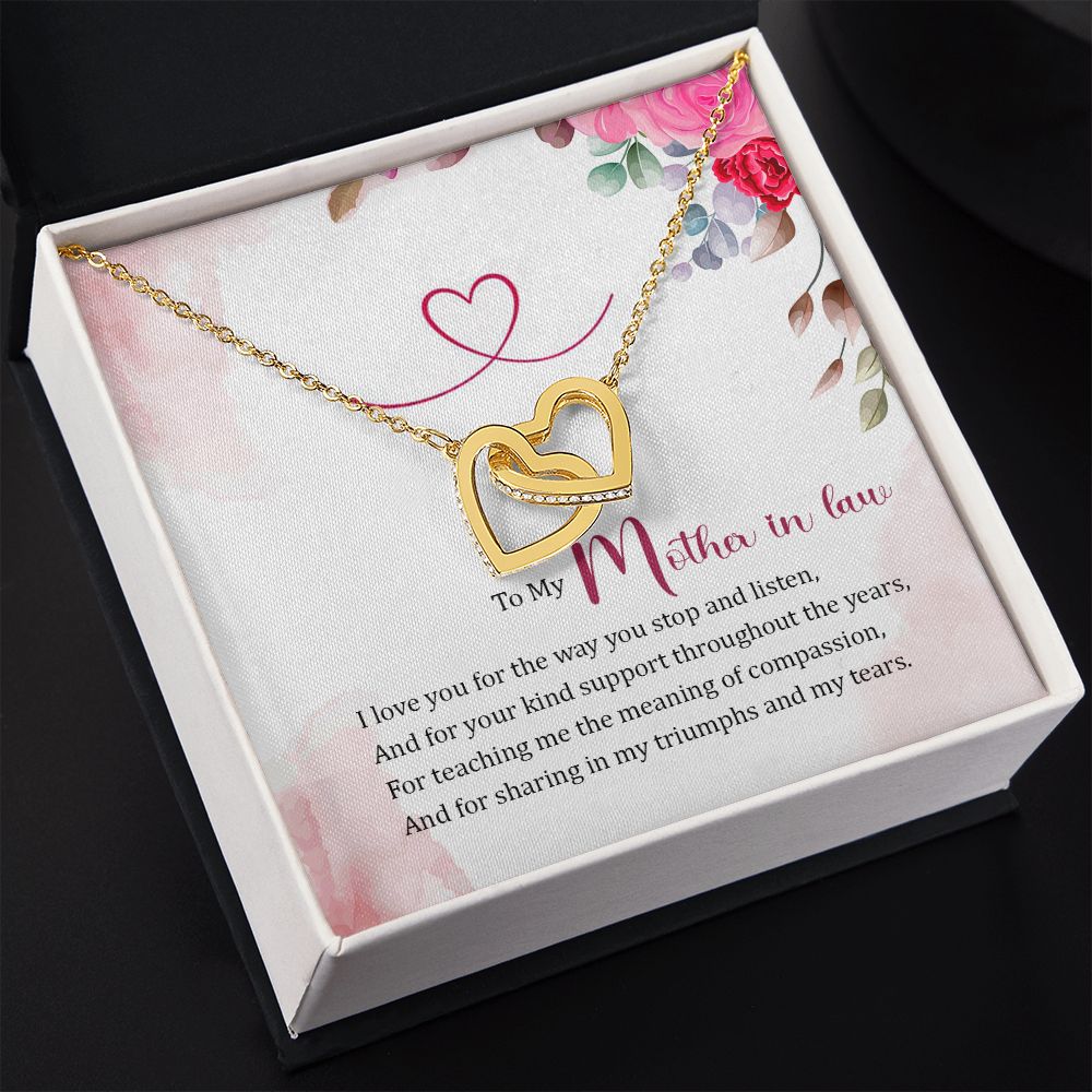 Mother in Law Necklace, Jewelry for Women, Future Mother in Law Gifts from Daughter in Law, Mother of Bride Gifts For Mother in Law, Birthday Gifts For Mother In Law From Daughter In Law17 Interlocking Hearts Necklace