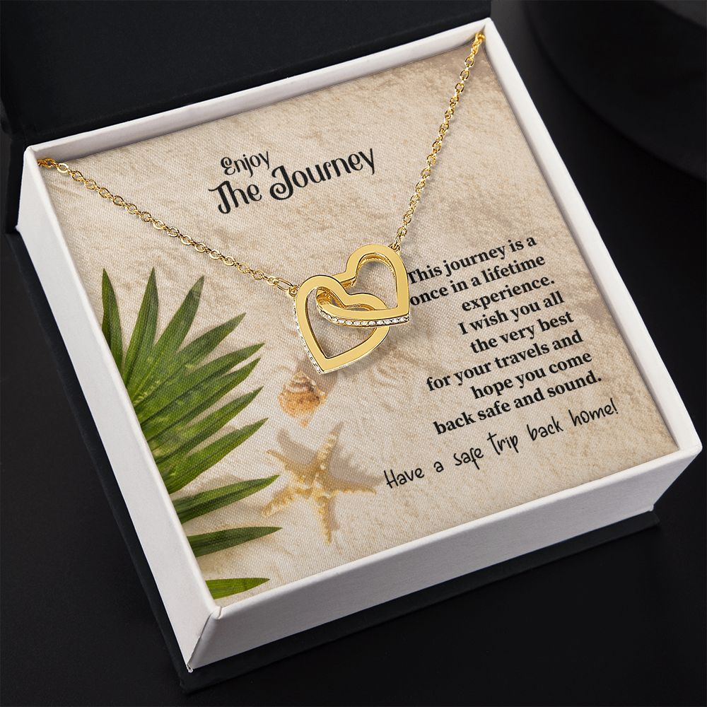 To My Mom Mother Necklace Pendant Gift Enjoy Your Journey By Sanad With Message Card Gift For Mom Interlocking Hearts Necklace