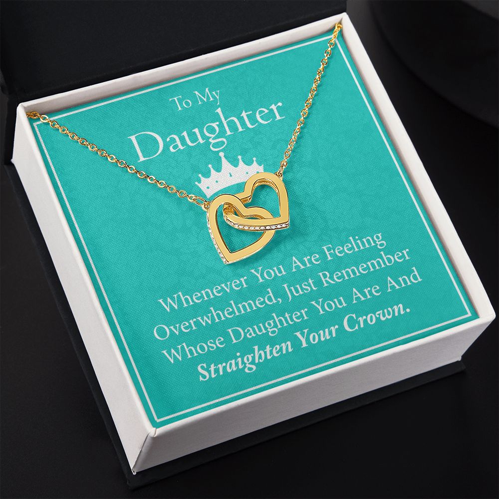 Jewelry Pendant Present for Daughter, To My Daughter Gift Necklace from Mom, Mother Daughter Gift Ideas, Birthday Christmas Gift Graduation Gifts for Daughters, Mother and Daughter Necklace 15 Interlocking Hearts Necklace