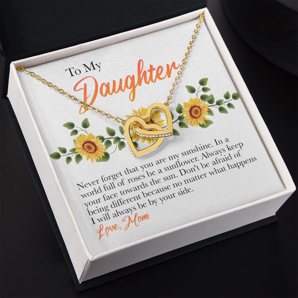 Mother Daughter Gift Ideas, To My Daughter Gift Necklace from Mom, Jewelry Pendant Present for Daughter, Birthday Christmas Gift Graduation Gifts for Daughters, Mother and Daughter Necklace 30 Interlocking Hearts Necklace