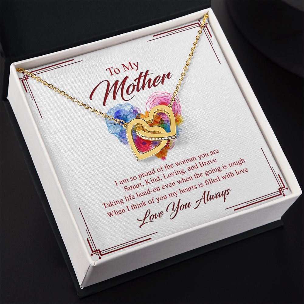To My Mom Necklace, Gift For Mom, Mother's Day Gift from Daughter, Mom Jewelry Gift for Mothers Day, Birthday Gift for Mother, Moms Gift from Daughter Son, Necklace for Mom Mother 8 Interlocking Hearts Necklace