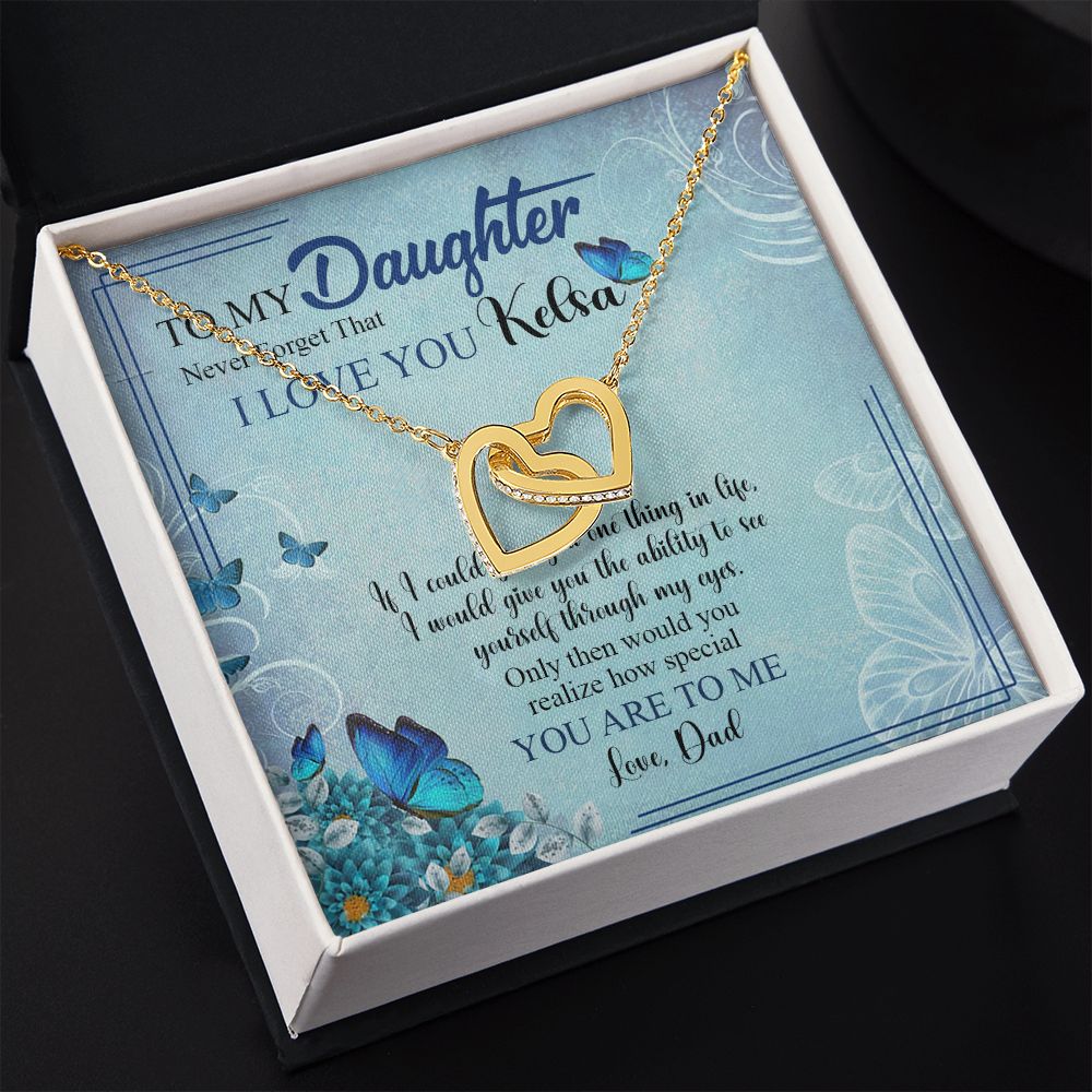 Mother Daughter Gift Ideas, To My Daughter Gift Necklace from Mom, Jewelry Pendant Present for Daughter, Birthday Christmas Gift Graduation Gifts for Daughters, Mother and Daughter Necklace 21 Interlocking Hearts Necklace