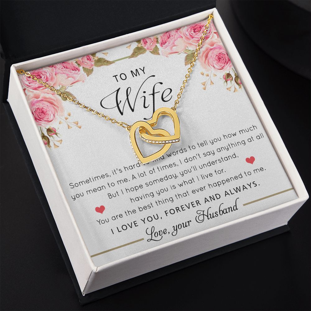 To My Wife Necklace Gift For Wife Birthday Gift For Wife Romantic Gifts For Her Interlocking Hearts Necklace