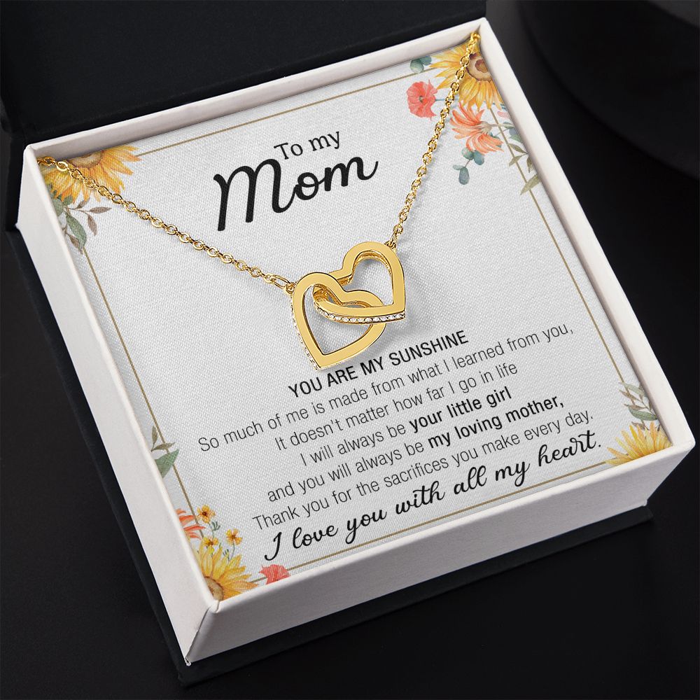Mom Necklace Gifts for Mom from Daughter to Mom Gifts for Mothers Day from Daughter, To My Mom Necklace from Daughter to Mom Birthday Gifts Necklace with Message Card and Gift Box13 Interlocking Hearts Necklace