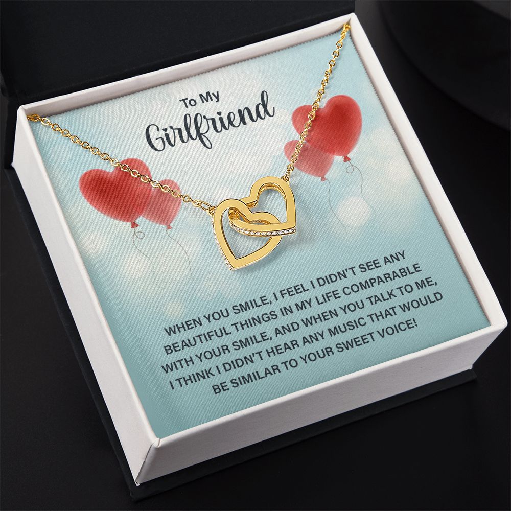 To My Girlfriend Necklace from Boyfriend To My Future Wife Necklace Jewelry For Girlfriend Gift For Girlfriend Gift for Her Romantic Birthday Valentines Day Gift For Girlfriend Gifts Necklaces Interlocking Hearts Necklace