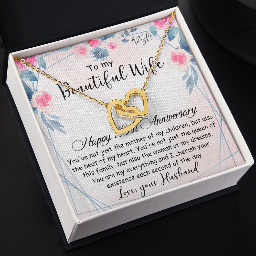 To My Beautiful Wife Necklace, Wedding Anniversary Jewelry For Women, Necklace For Wife from Husband, Gifts For Wife Birthday Gifts Necklace, Jewelry With Message Card In A Gift Box