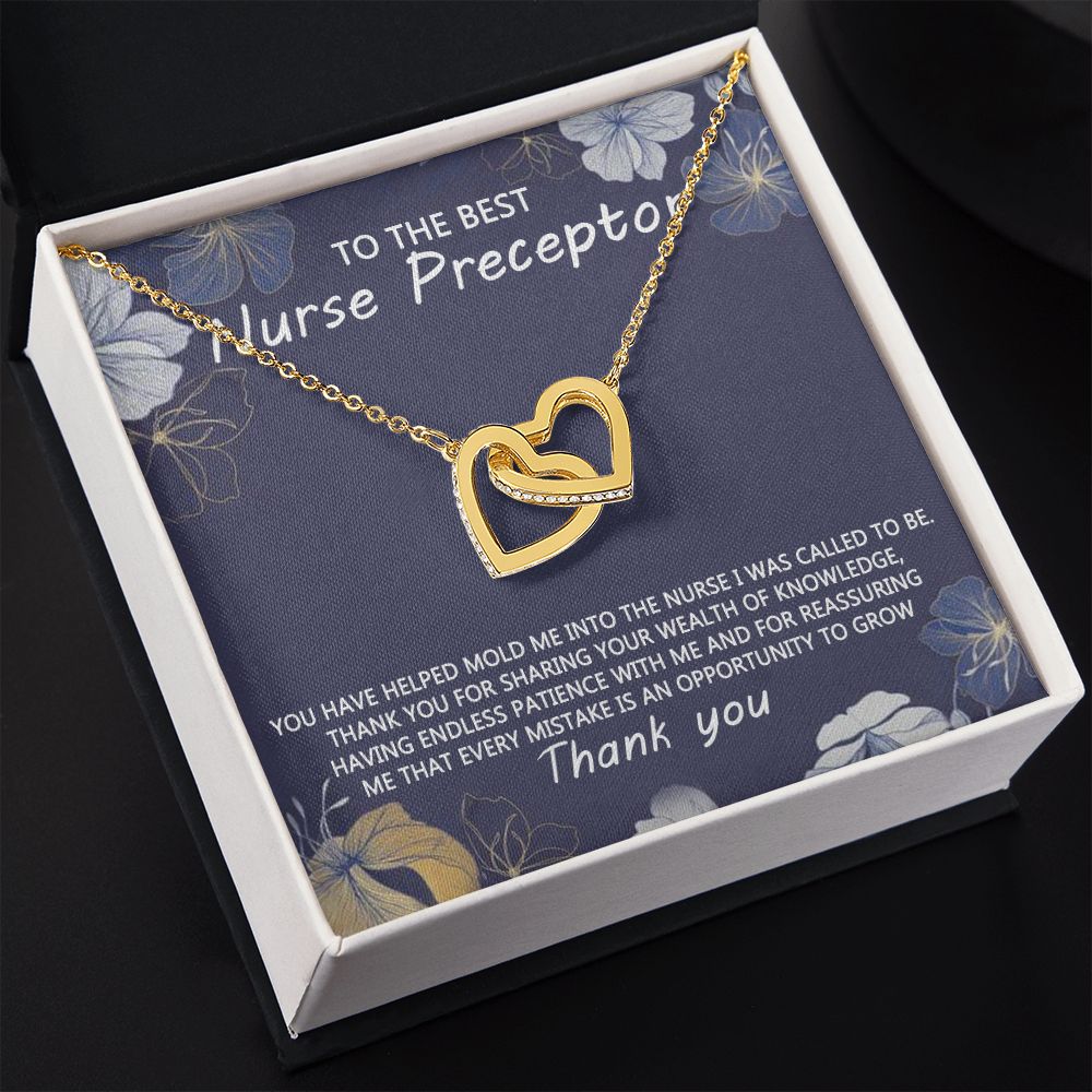 Congratulations Jewelry Necklace, Nurse Preceptor Gift, nurse preceptor Jewelry thank you Card Necklace To The Best Nurse Preceptor Necklace On Graduation Gift Necklace Graduation Gift for Her Interlocking Hearts Necklace