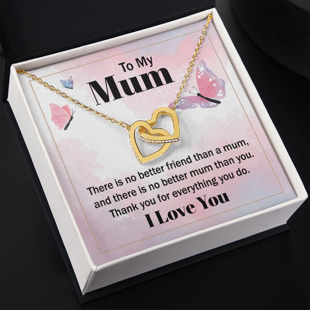 Mom Necklace Gifts for Mom from Daughter to Mom Gifts for Mothers Day from Daughter, To My Mom Necklace from Daughter to Mom Birthday Gifts Necklace with Message Card and Gift Box19 Interlocking Hearts Necklace