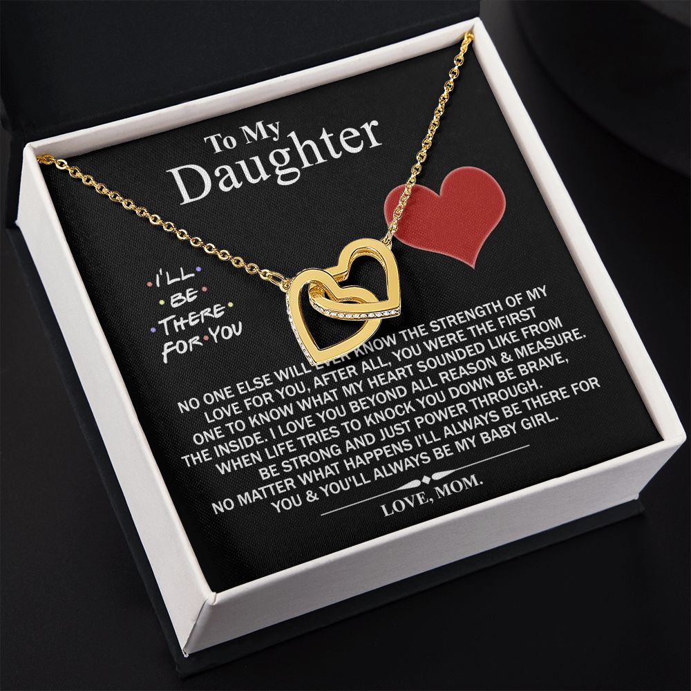 Mother Daughter Gift Ideas, To My Daughter Gift Necklace from Mom, Jewelry Pendant Present for Daughter, Birthday Christmas Gift Graduation Gifts for Daughters, Mother and Daughter Necklace 2138 Interlocking Hearts Necklace