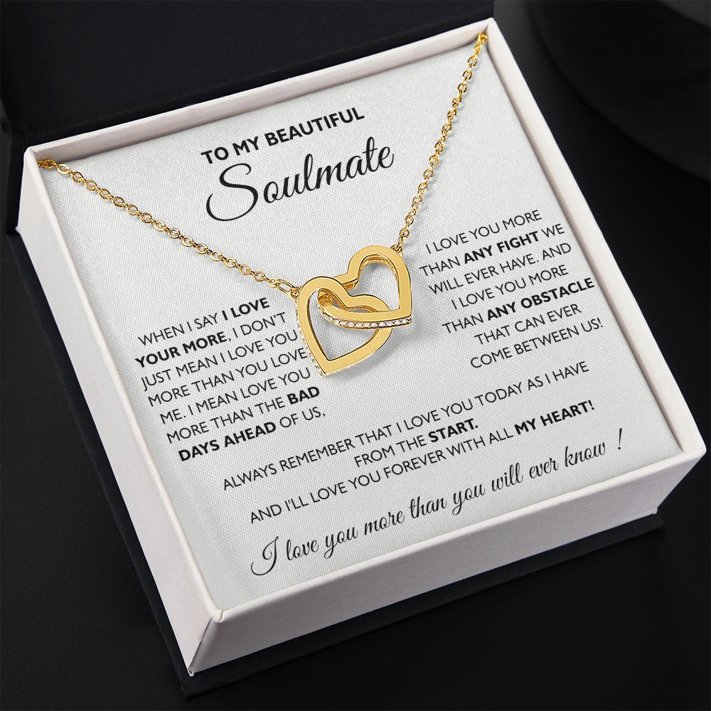 To My Soulmate Necklace Eternal Hope Necklace Valentine Day gift for Soulmate 175133533988 Interlocking Hearts Necklace
