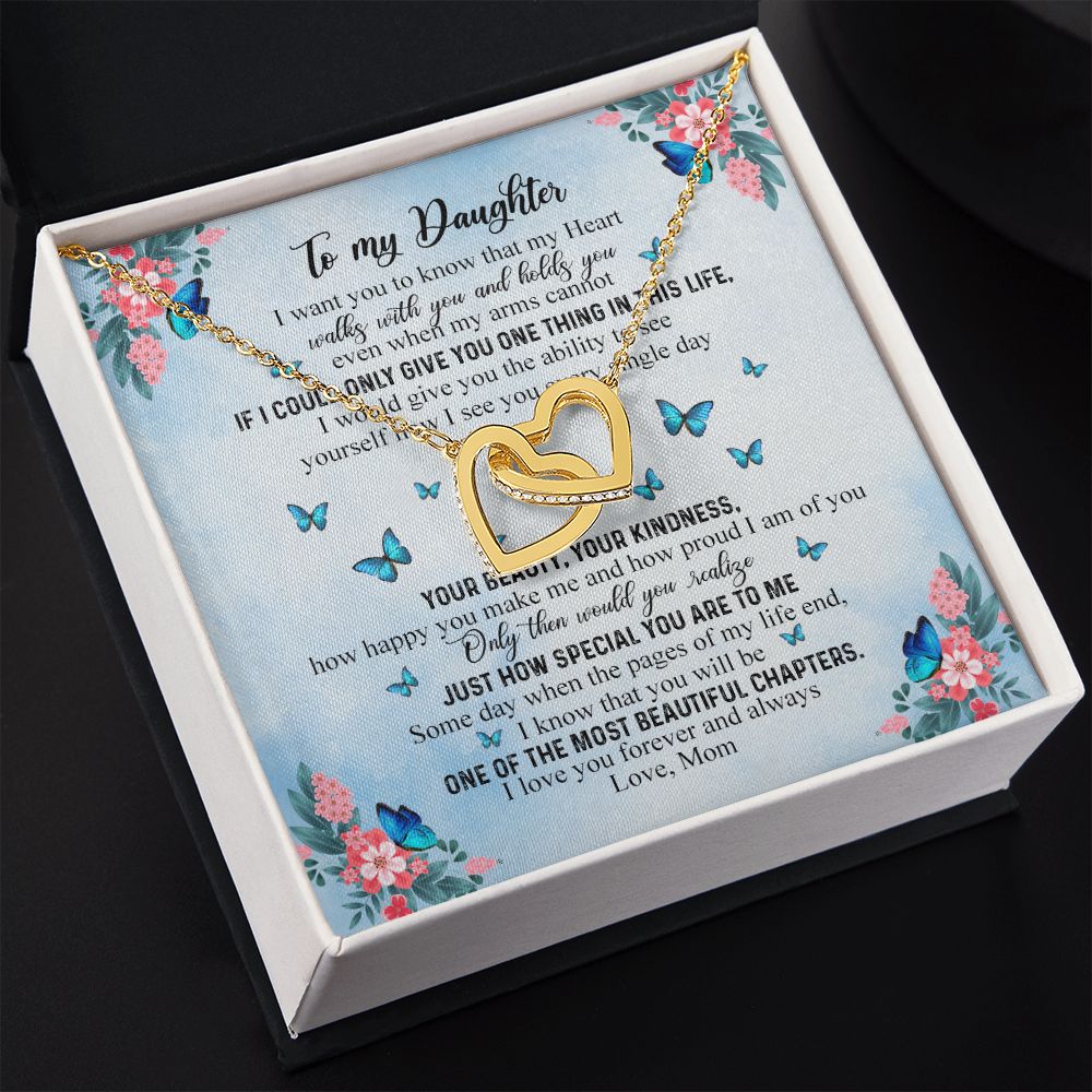 To My Daughter Gift From Mom Mother Day Gift For Daughter Jewelry for Daughter Interlocking Hearts Necklace