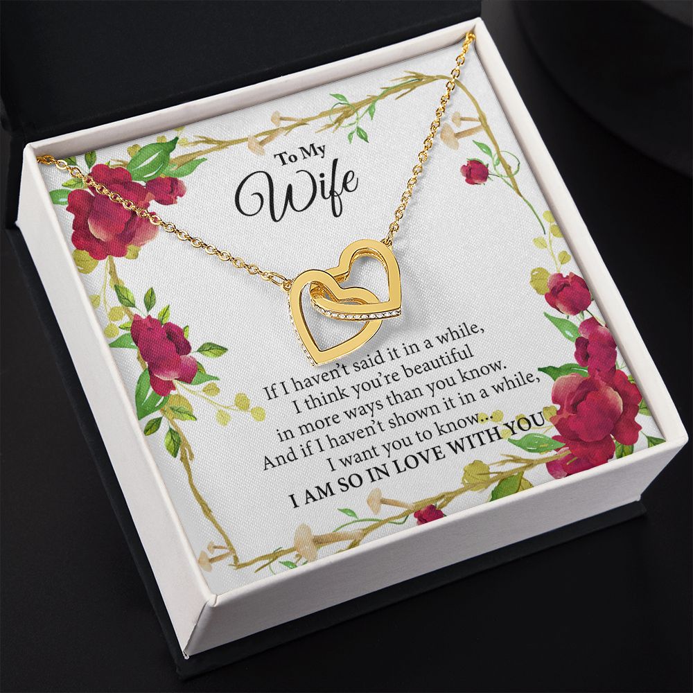 Birthday Gifts For Wife, Necklace Gifts For Wife From Husband, To My Wife Jewelry For Women , To My Wife Necklace  from Husband Wedding Anniversary Present For Wife, Beautiful Wife Jewelry Christmas19 Interlocking Hearts Necklace