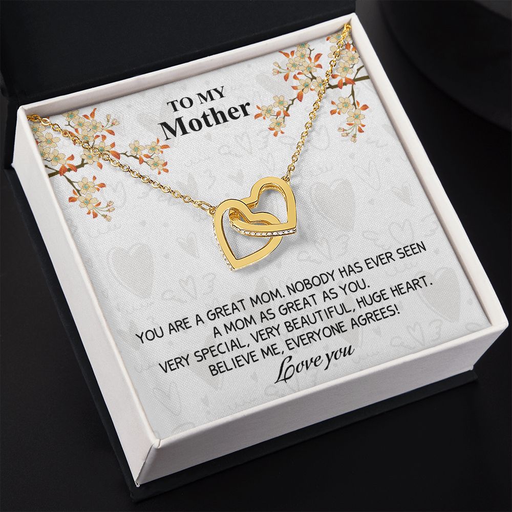 Mom Necklace Gifts for Mom from Daughter to Mom Gifts for Mothers Day from Daughter, To My Mom Necklace from Daughter to Mom Birthday Gifts Necklace with Message Card and Gift Box8 Interlocking Hearts Necklace