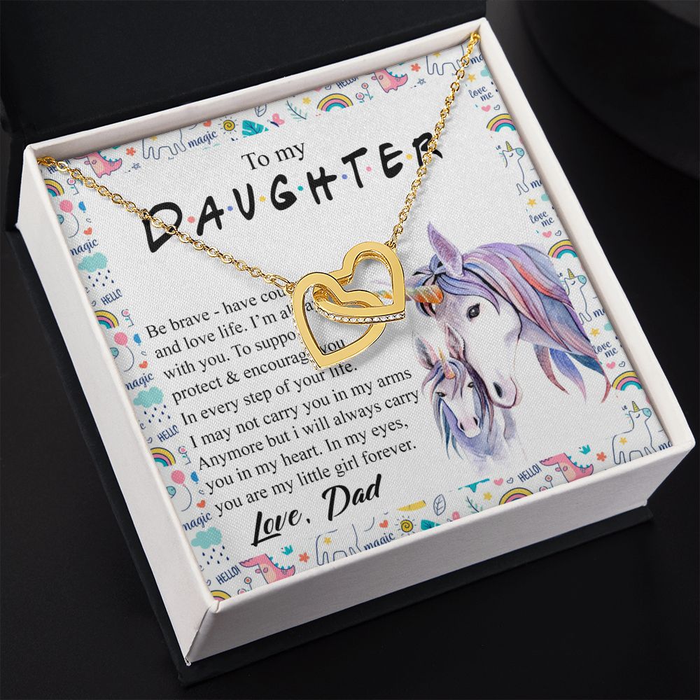 Mother Daughter Gift Ideas, To My Daughter Gift Necklace from Mom, Jewelry Pendant Present for Daughter, Birthday Christmas Gift Graduation Gifts for Daughters, Mother and Daughter Necklace 22 Interlocking Hearts Necklace