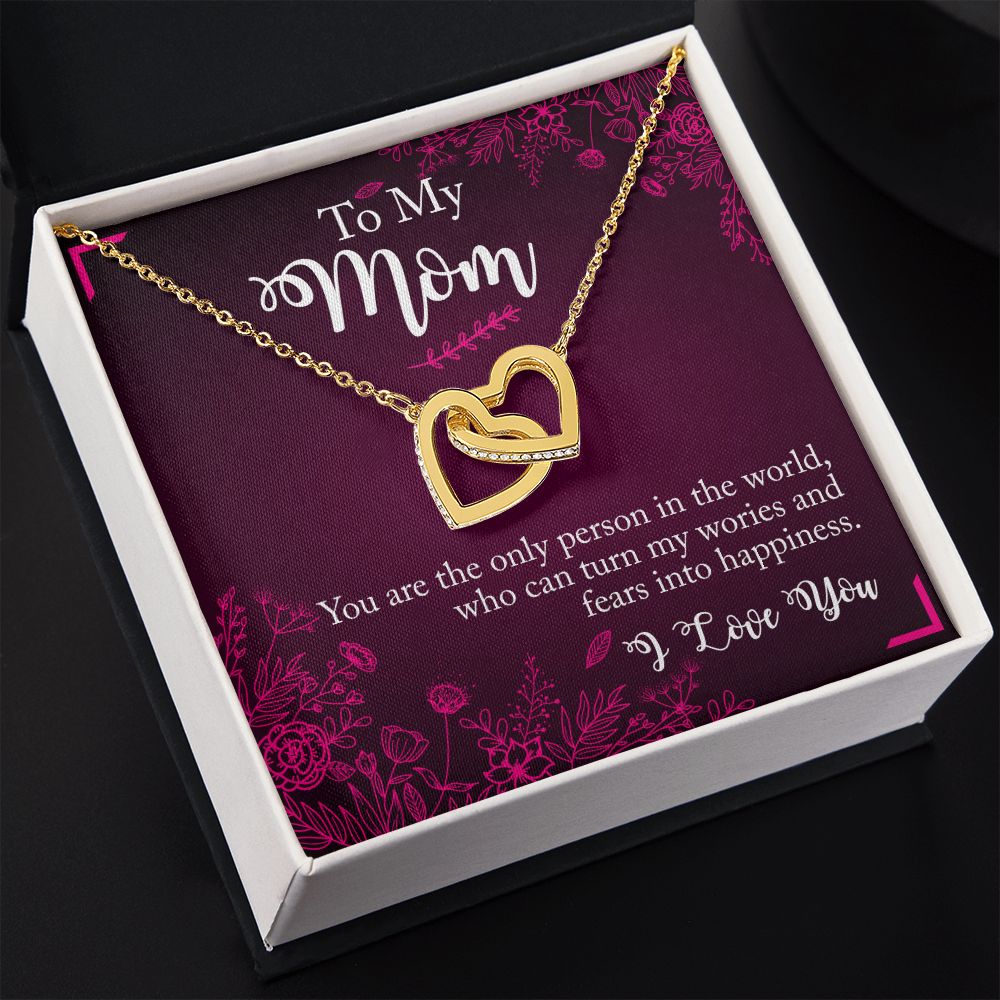 To My Mom Necklace Pendant Gift From Daughter Necklace You Are The Only Person Gift For To Mom Happy Mother's Day Mother In Law Gift On Birthday Anniversary Gift 30821 Interlocking Hearts Necklace