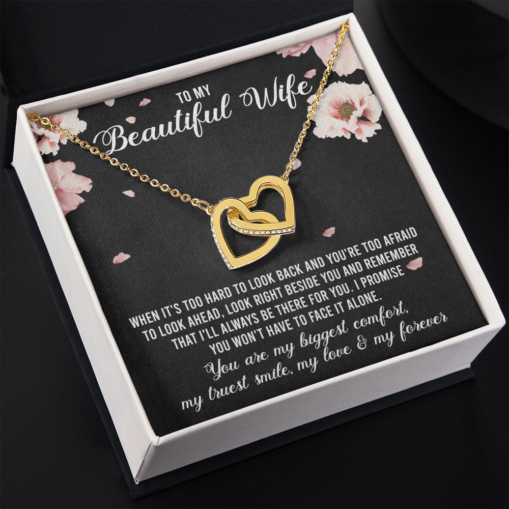 To My Beautiful Wife Necklace, Wedding Anniversary Jewelry For Women, Necklace For Wife from Husband, Gifts For Wife Birthday Gifts Necklace, Jewelry With Message Card In A Gift Box
