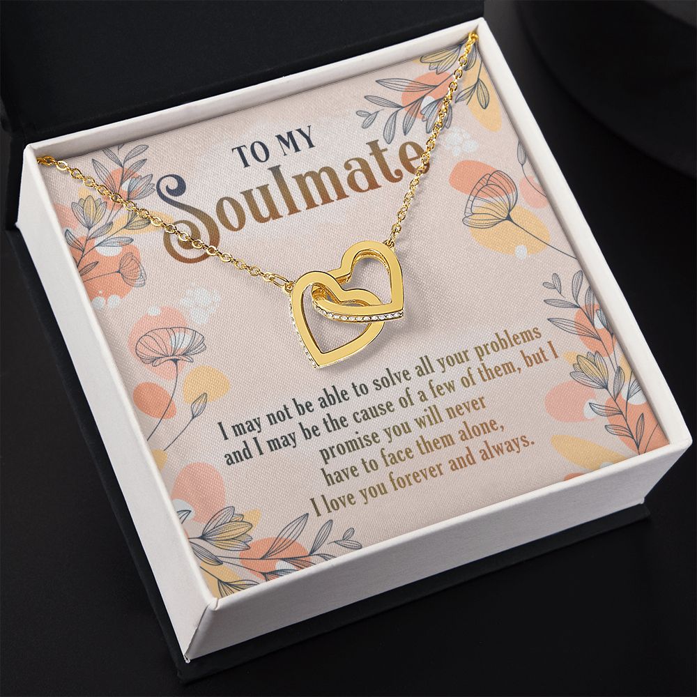 To My Soulmate Necklace for Women Birthday Christmas Jewelry Gifts For My Wife with Message Card Box Personalized Gift Present Pendant for Future Wife Soulmate Girlfriend Love 8 Interlocking Hearts Necklace