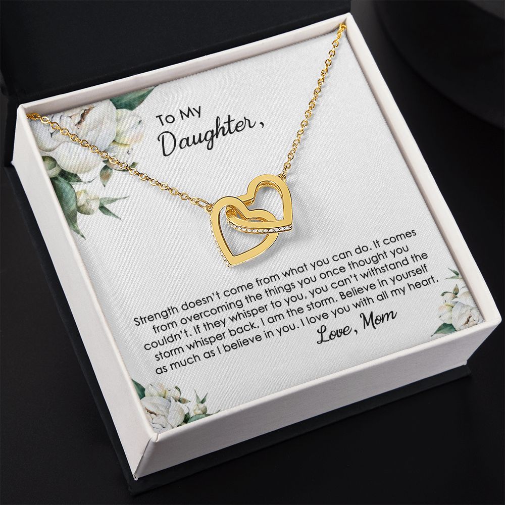 Mother Daughter Gift Ideas, To My Daughter Gift Necklace from Mom, Jewelry Pendant Present for Daughter, Birthday Christmas Gift Graduation Gifts for Daughters, Mother and Daughter Necklace 2140 Interlocking Hearts Necklace