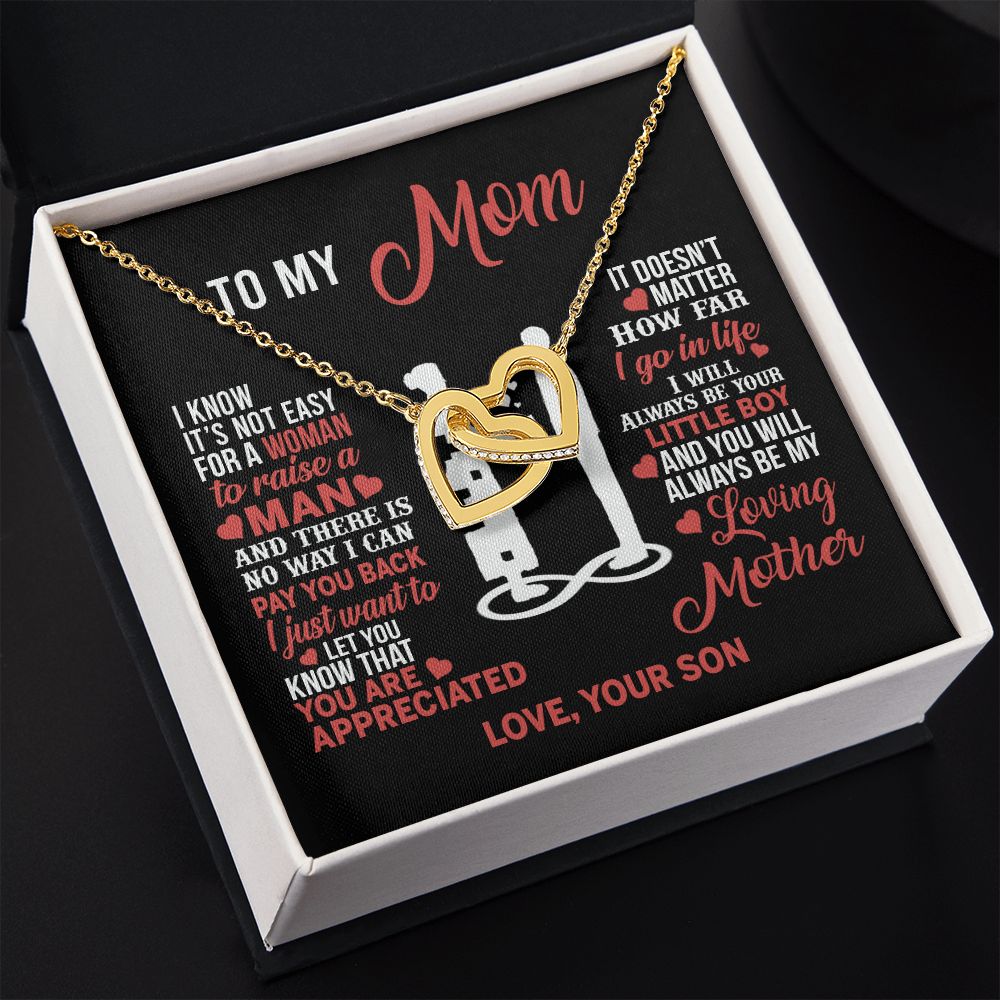 Mom Necklace Mothers Day Gift From Son To My Mom Forevere Love Necklace Gift Mom Interlocking Hearts Necklace