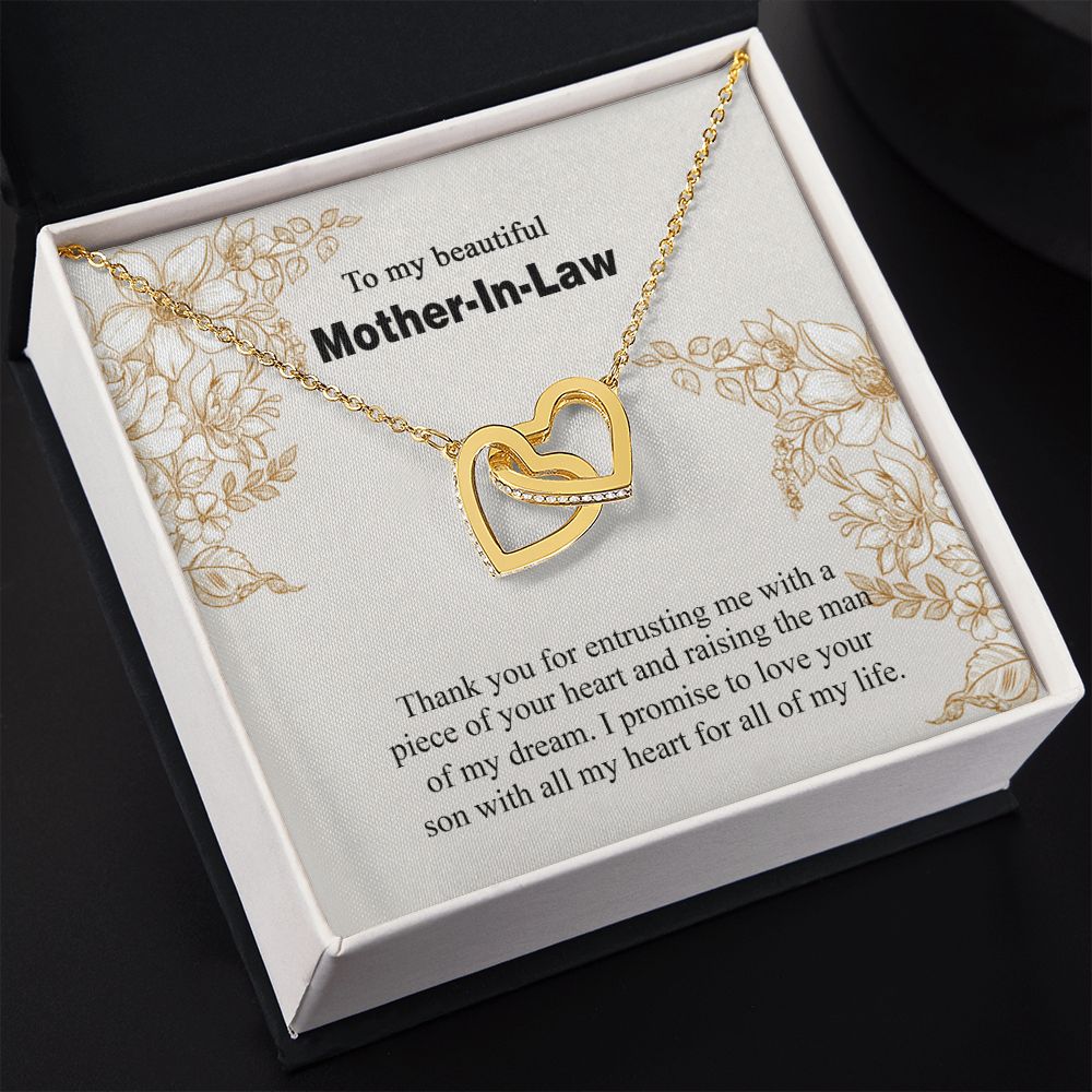 Mother in Law Necklace, Jewelry for Women, Future Mother in Law Gifts from Daughter in Law, Mother of Bride Gifts For Mother in Law, Birthday Gifts For Mother In Law From Daughter In Law14 Interlocking Hearts Necklace