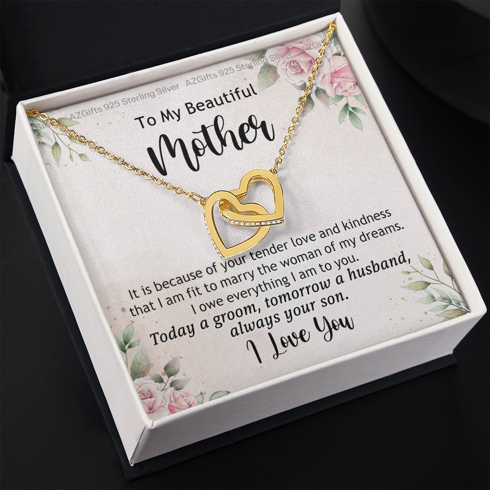 Mother Of The Groom Gift, Mother Of The Groom, Mother Of The Groom Gifts, Gift For Mother Of The Groom, Mother Of Groom Interlocking Hearts Necklace