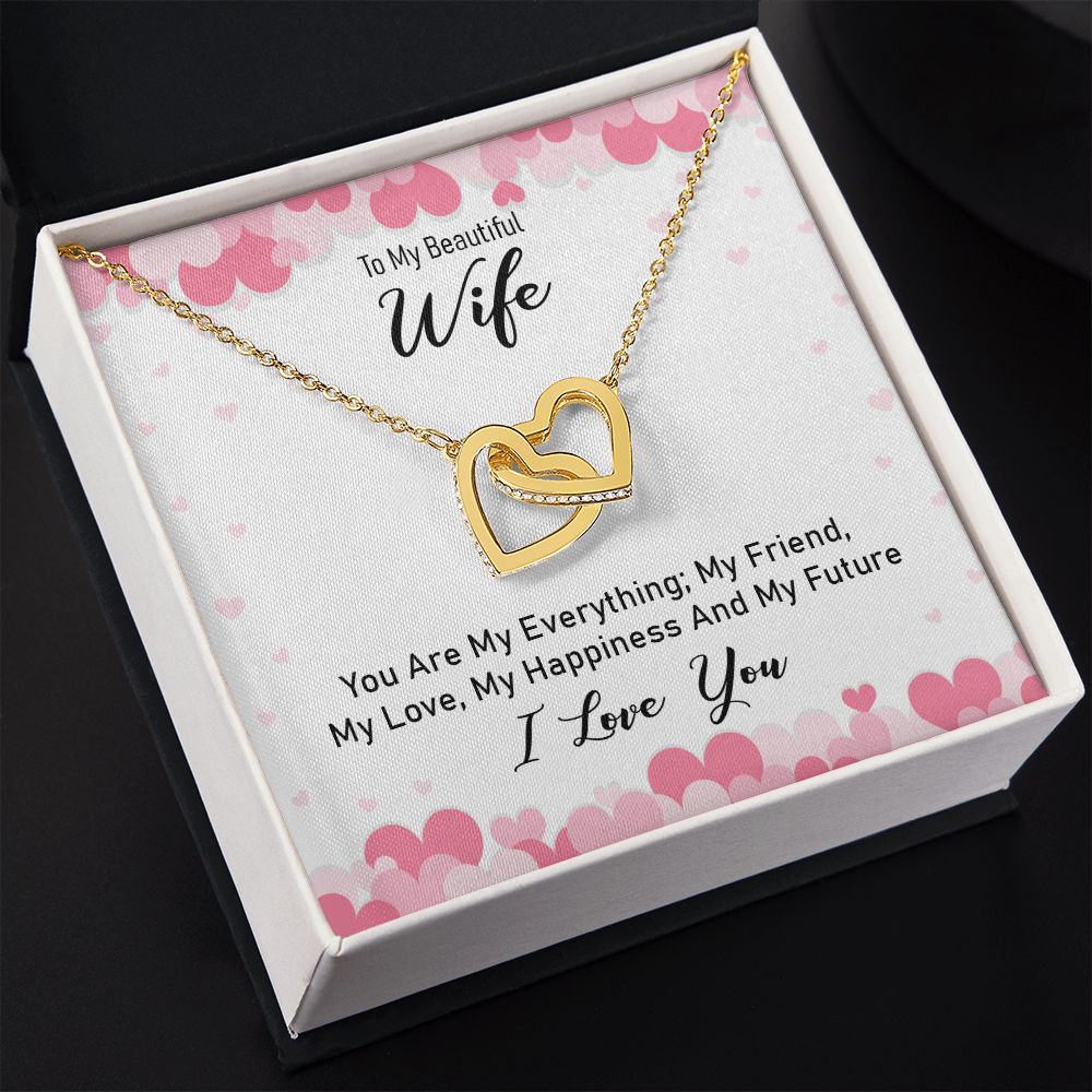 To My Beautiful Wife Necklace, Wedding Anniversary Jewelry For Women, Necklace For Wife from Husband, Gifts For Wife Birthday Gifts Necklace, Jewelry With Message Card In A Gift Box