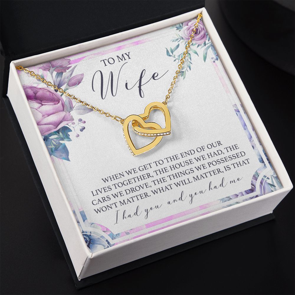 Birthday Gifts For Wife, Necklace Gifts For Wife From Husband, To My Wife Jewelry For Women , To My Wife Necklace  from Husband Wedding Anniversary Present For Wife, Beautiful Wife Jewelry Christmas 5 Interlocking Hearts Necklace