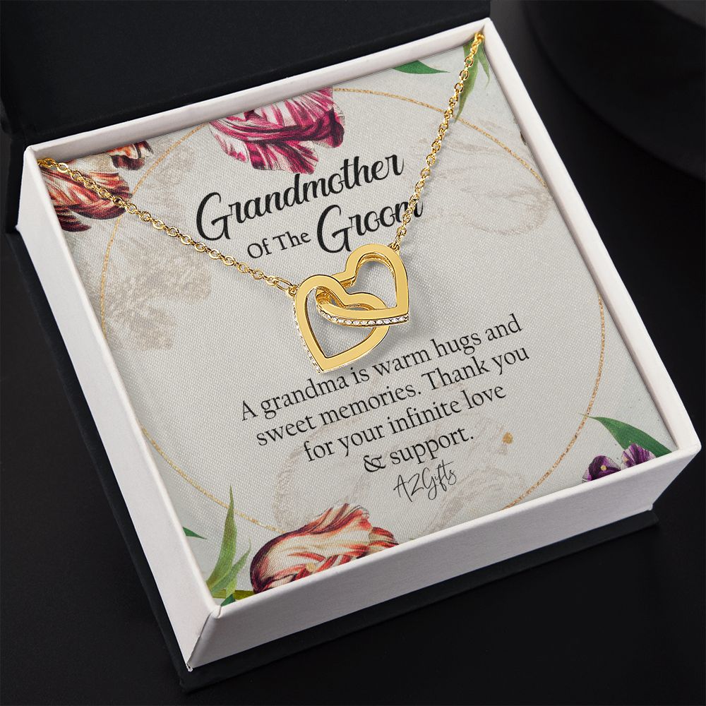 To My Grandmother Necklace, Gift for Grandmother Necklace, Mothers Day Gift For Grandma Nana, Grandma Jewelry From Grandchildren GrandKids , Jewelry Box Gift For Grandma Grandmother1 Interlocking Hearts Necklace