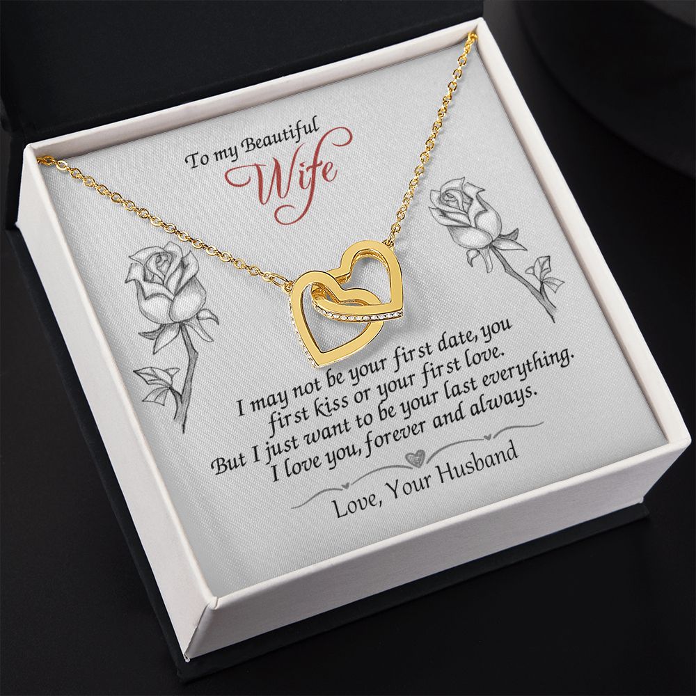 To My Beautiful Wife Necklace, Wedding Anniversary Jewelry For Women, Necklace For Wife from Husband, Gifts For Wife Birthday Gifts Necklace, Jewelry With Message Card In A Gift Box