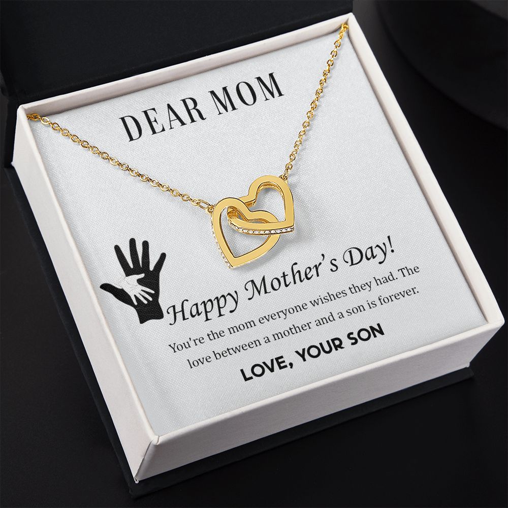 2Mom Necklace Gifts for Mom from Daughter to Mom Gifts for Mothers Day from Daughter, To My Mom Necklace from Daughter to Mom Birthday Gifts Necklace with Message Card and Gift Box2228 Interlocking Hearts Necklace
