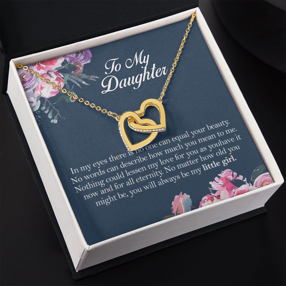 Mother Daughter Gift Ideas, To My Daughter Gift Necklace from Mom, Jewelry Pendant Present for Daughter, Birthday Christmas Gift Graduation Gifts for Daughters, Mother and Daughter Necklace 2139 Interlocking Hearts Necklace
