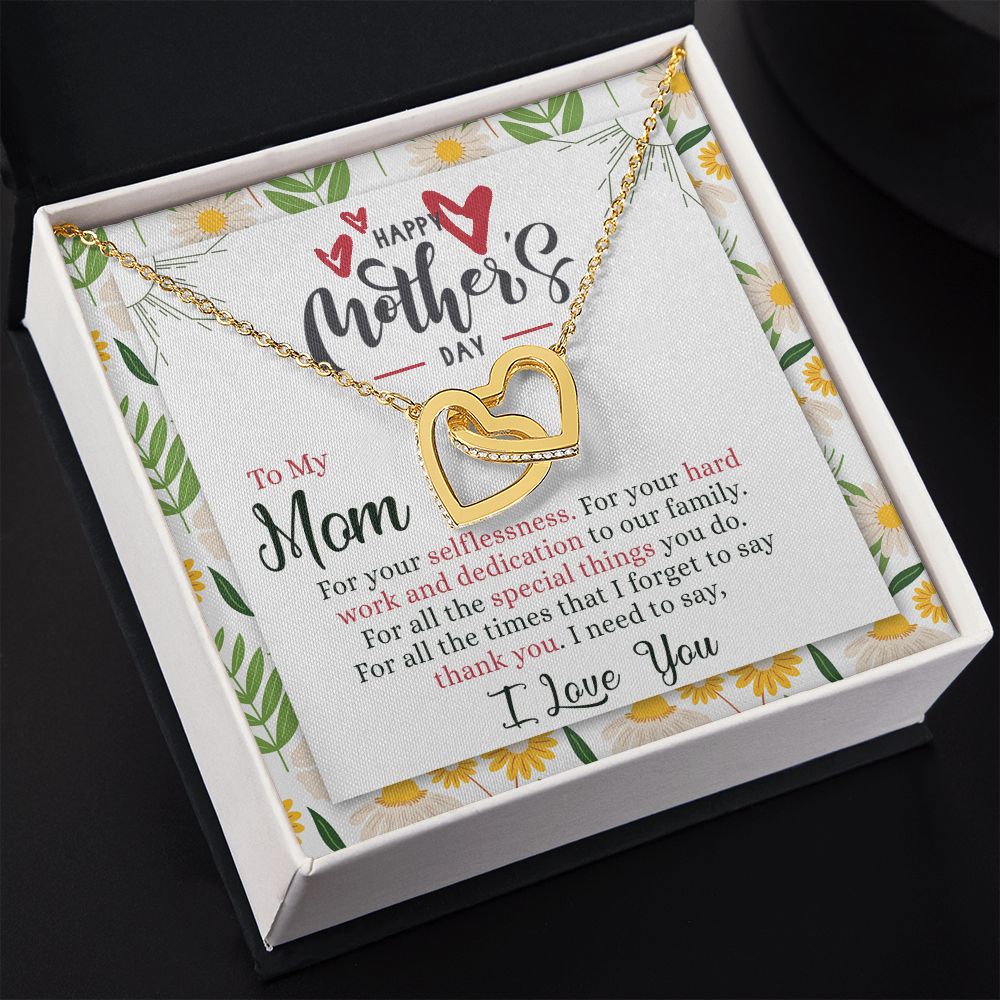 Mom Necklace Gift Best Mother Gifts From Kids  Mommy Gifts Mom Birthday Gift Children Jewelry Set Mother’s Day Gift For Her Interlocking Hearts Necklace