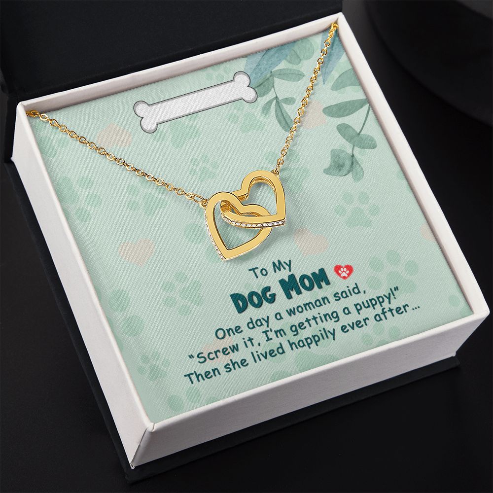 Love Knot Necklace, Dog Mom Gift For Mother's Day, Dog Mom Necklace For Women, Dog Mama Sentimental Gift, Dog Lover Gifts For Her, Unique1 Interlocking Hearts Necklace