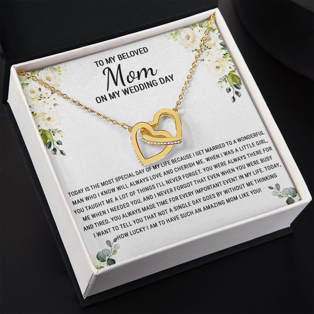 To My Beloved Mom On My Wedding Day Necklace, Daughter Gift for Mom, Bride Gift for Mother, Mother of Bride Gift, Necklace for Mother of Bride Wedding Day, To my Mom Necklace