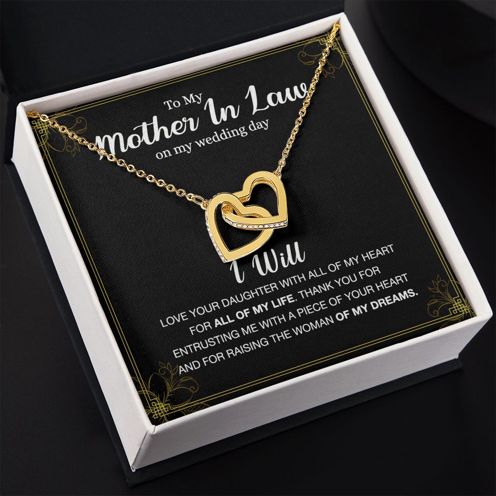 Mother Of The Bride Gift From Groom, Mother In Law Gift on Wedding Day from Groom, Gifts for Mother of the Bride, Future Mother-In-Law Interlocking Hearts Necklace