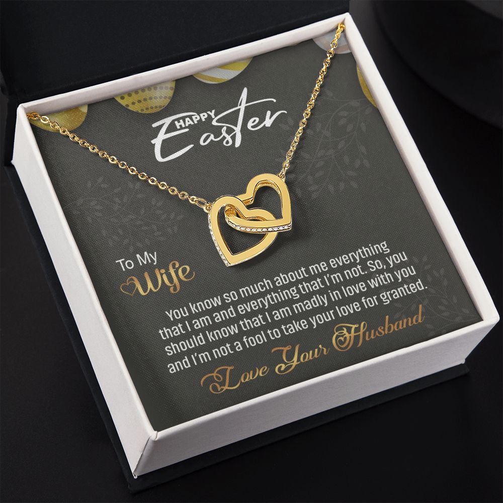 To my Wife Love Knot Necklace, Easter Gift for Wife Necklace, Easter Necklace Interlocking Hearts Necklace