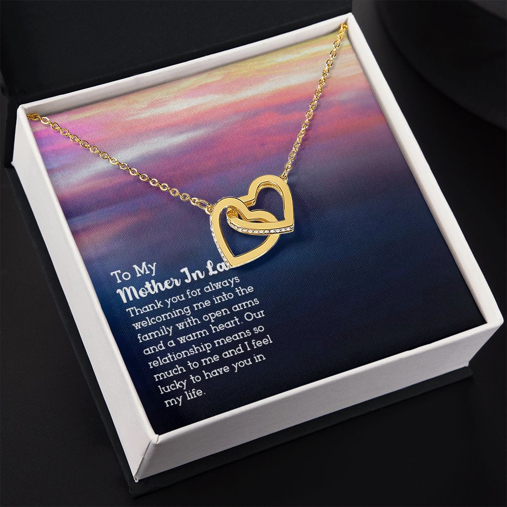 Mother in Law Necklace, Jewelry for Women, Future Mother in Law Gifts from Daughter in Law, Mother of Bride Gifts For Mother in Law, Birthday Gifts For Mother In Law From Daughter In Law13 Interlocking Hearts Necklace