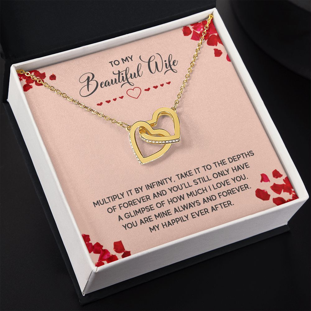 To My Beautiful Wife Necklace, Wedding Anniversary Jewelry For Women, Necklace For Wife from Husband, Gifts For Wife Birthday Gifts Necklace, Jewelry With Message Card In A Gift Box