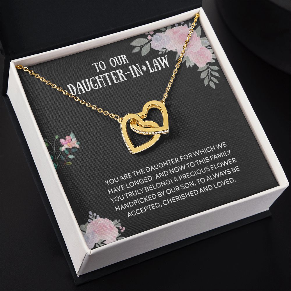 To Our Daughter-in-law Necklace from Mother-in-law Daughter-in-law Birthday Gift Interlocking Hearts Necklace