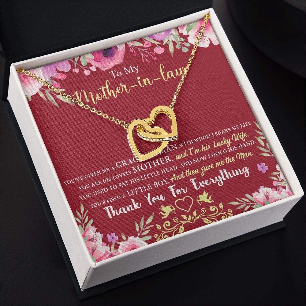 Mother in Law Necklace, Jewelry for Women, Future Mother in Law Gifts from Daughter in Law, Mother of Bride Gifts For Mother in Law, Birthday Gifts For Mother In Law From Daughter In Law7 Interlocking Hearts Necklace