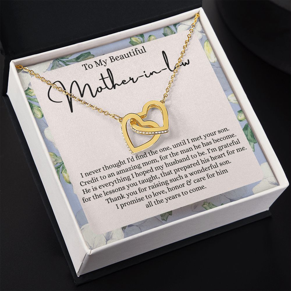 Mother in Law Necklace, Jewelry for Women, Future Mother in Law Gifts from Daughter in Law, Mother of Bride Gifts For Mother in Law, Birthday Gifts For Mother In Law From Daughter In Law Interlocking Hearts Necklace