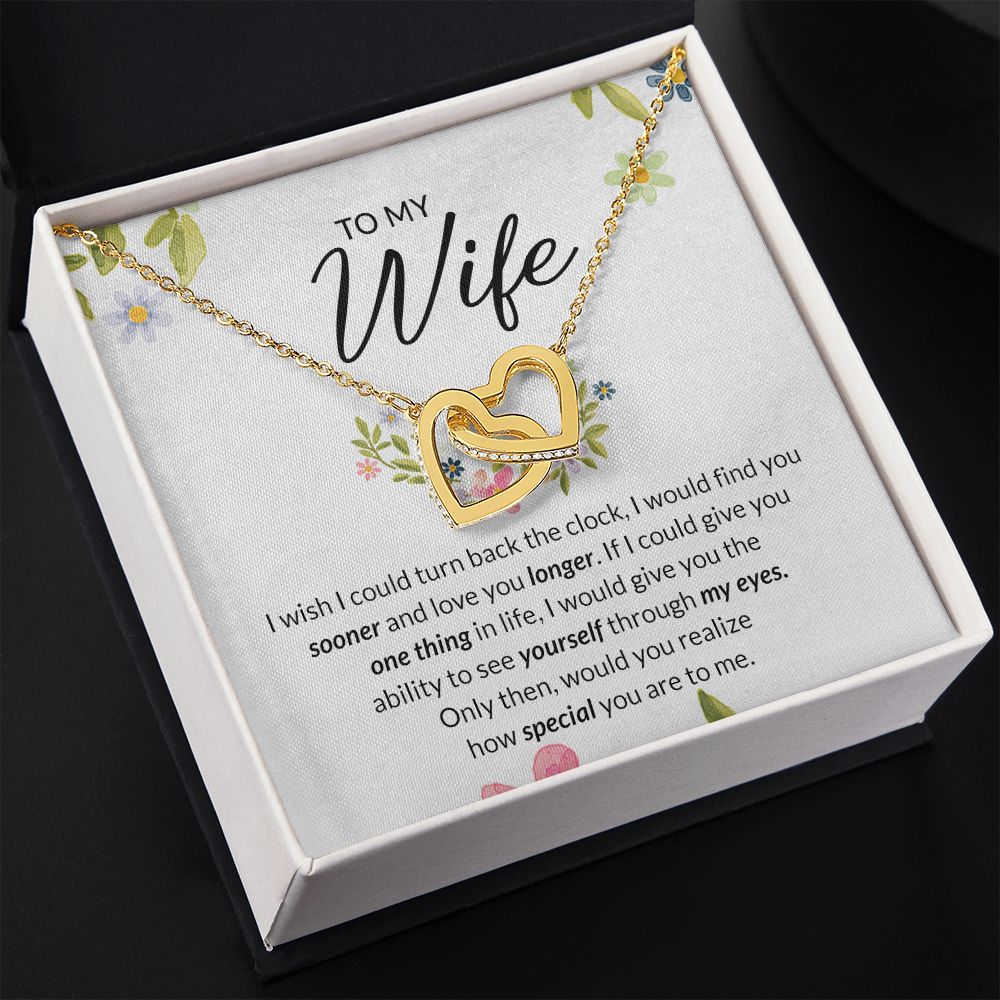 Birthday Gifts For Wife, Necklace Gifts For Wife From Husband, To My Wife Jewelry For Women , To My Wife Necklace  from Husband Wedding Anniversary Present For Wife, Beautiful Wife Jewelry Christmas17 Interlocking Hearts Necklace